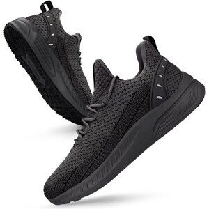 Women's Dark Grey Lightweight Casual Breathable Mesh Walking Sneakers